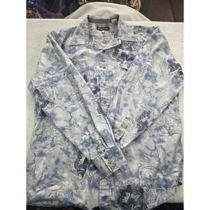 Stetson Western Shirt XL Blue Paisley 100% Cotton Pearl Snap Long Sleeve